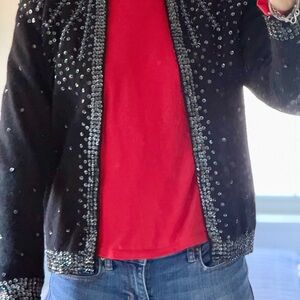 Anne Klein Vintage 70/80’s Wool Angora Beaded Sequin Cardigan
